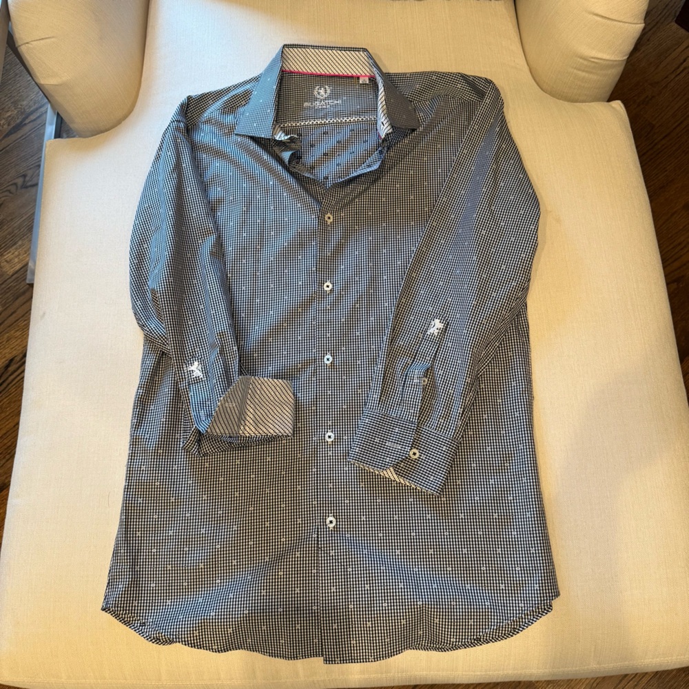 Bugatchi Black and White Gingham Shirt